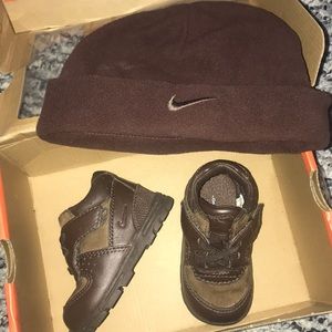 Nike boots (first boots) and hat set